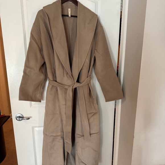 NAP Loungewear- size medium : Taupe shawl collar maxi coat - Picture 1 of 6